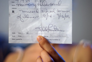 An example of a fake doctor's note.